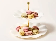 NEW kate spade new york x Target Ruffled Ceramic Two Tier Serving Stand Cream **