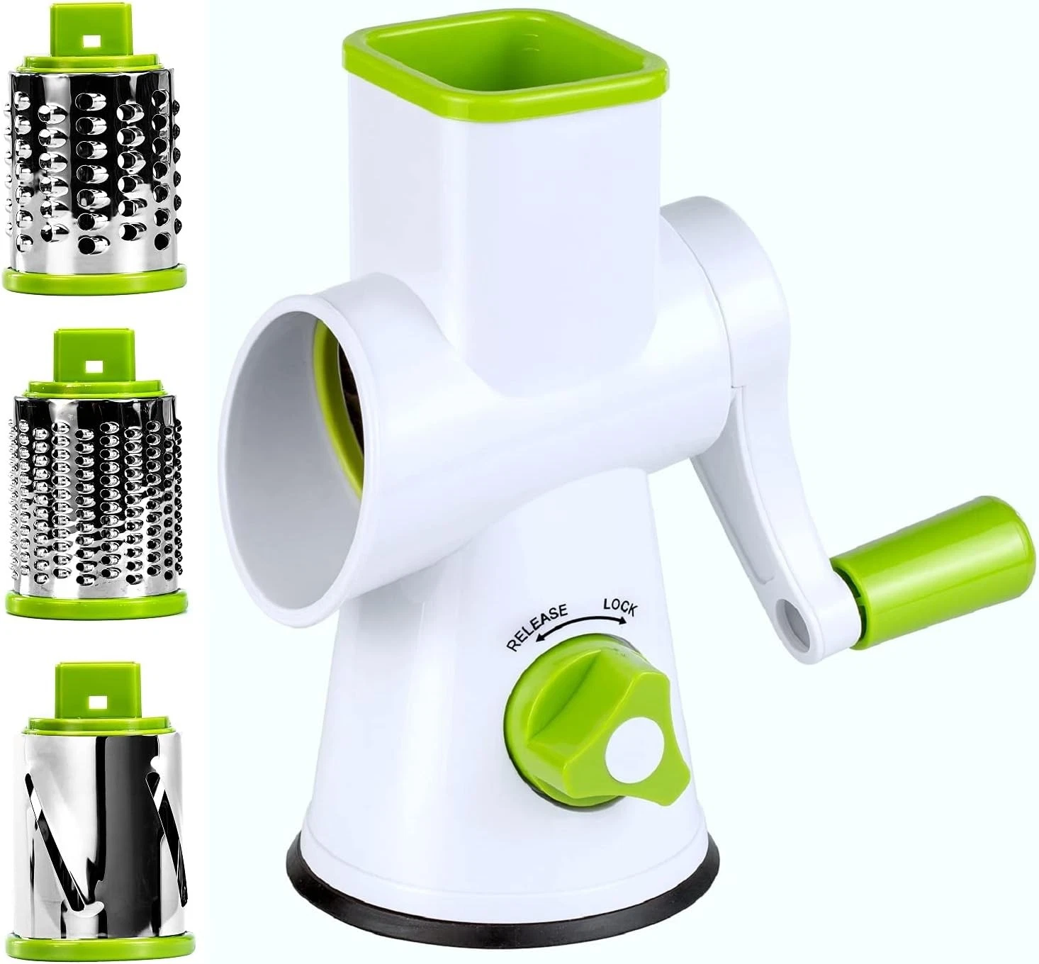 Rotary Cheese Grater - Round Vegetable Mandoline Slicer