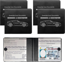 Car Registration Insurance Holder, Auto Card and Document Wallet 4 PCS