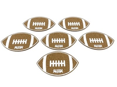 Satz von 6 Korkuntersetzern No-Huddle für American Football Tassen B-WARE