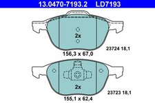 BREMSBELAGSATZ FÜR VOLVO V50 (545), VOLVO S40 II (544) - ATE 13.0470-7193.2