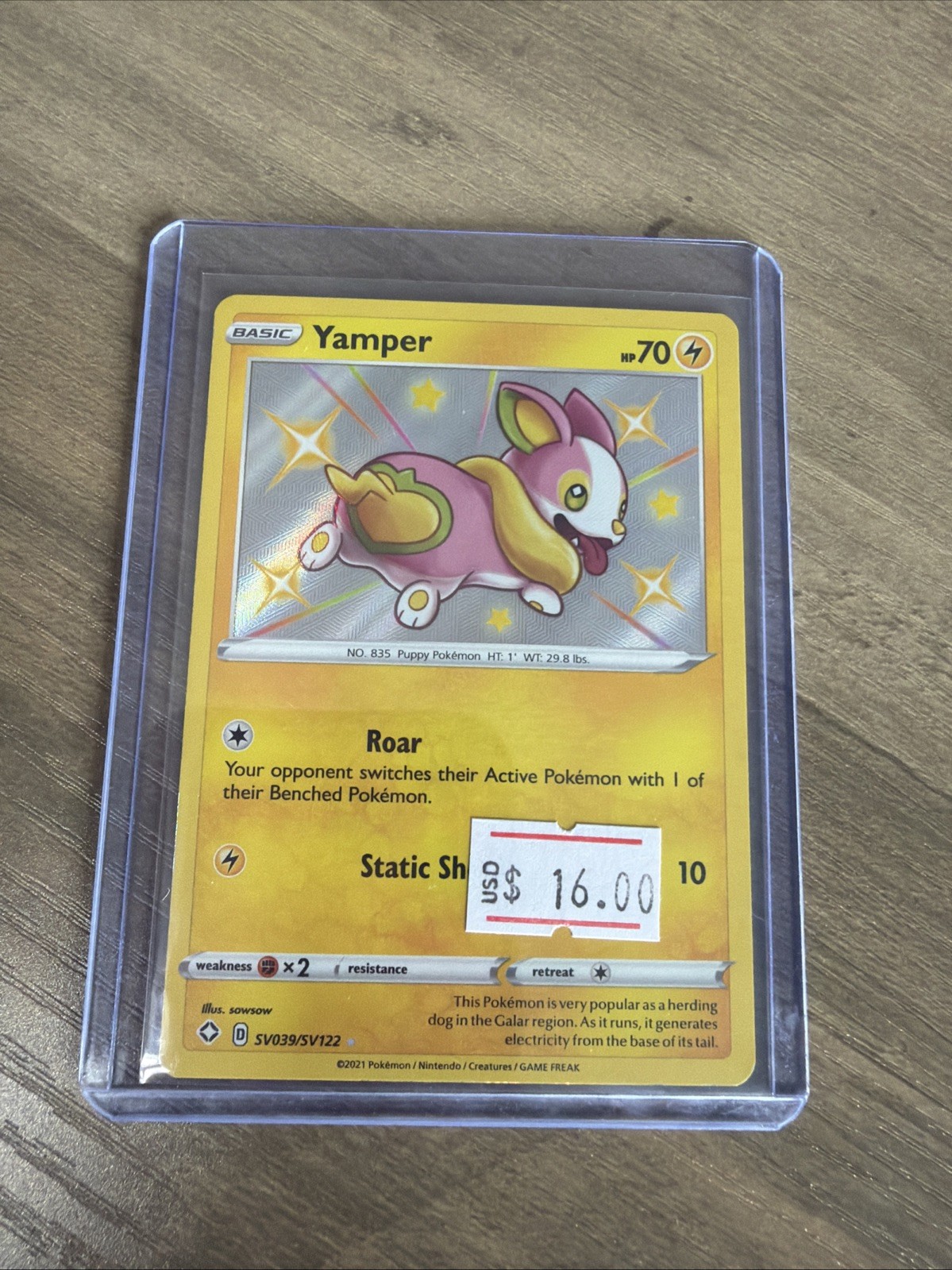 Yamper Shiny Holo Rare Shining Fates: Shiny Vault Holo SV039/SV122 NM