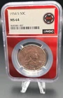 1954-S Franklin Half Dollar NGC MS64 EDC Special Label 90% Silver 50C