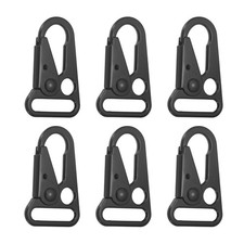 6Pcs 7/8" 22mm Enlarged Mouth Clip Sling Clasp Hook, Black