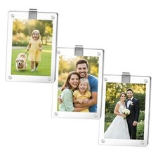 3PCS Car Visor Clip Photo Holder, Acrylic Magnetic Picture Frame for Car Sun
