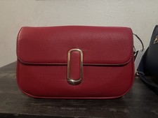 Women s Red Pebbled Clutch w/ Gold Hardware B...