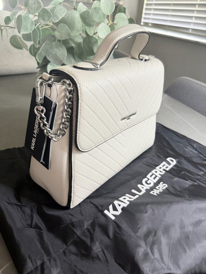 Karl Lagerfeld Charlotte Leather Quilted Crossbody Satchel Bag NWT $348