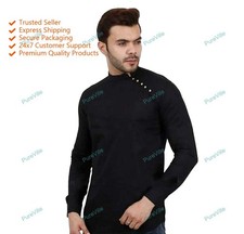 Mens Kurta Top Shirt Solid Mens Wear Cotton Short Designer Kurta on Jeans