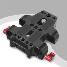 1/4" 3/8" Anti-Slip Universal Camera Cage Baseplate w/ Dual 15mm Rod Rail Clamp