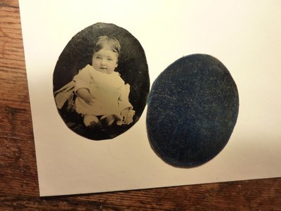 SHARP--1870S--TIN TYPE-OF CUTE BABY