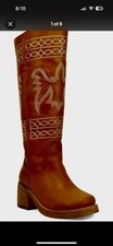 Dingo Tan Avalon Women's Leather Boots DI2288-TAN. Size 8.5 MSRP $200 NWB