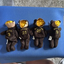 MLB SALVINO'S BAMM BEANO'S LOT OF 4 RUTH/MARIS/McGWIRE/SOSA 8" PLUSH BEANIE BEAR