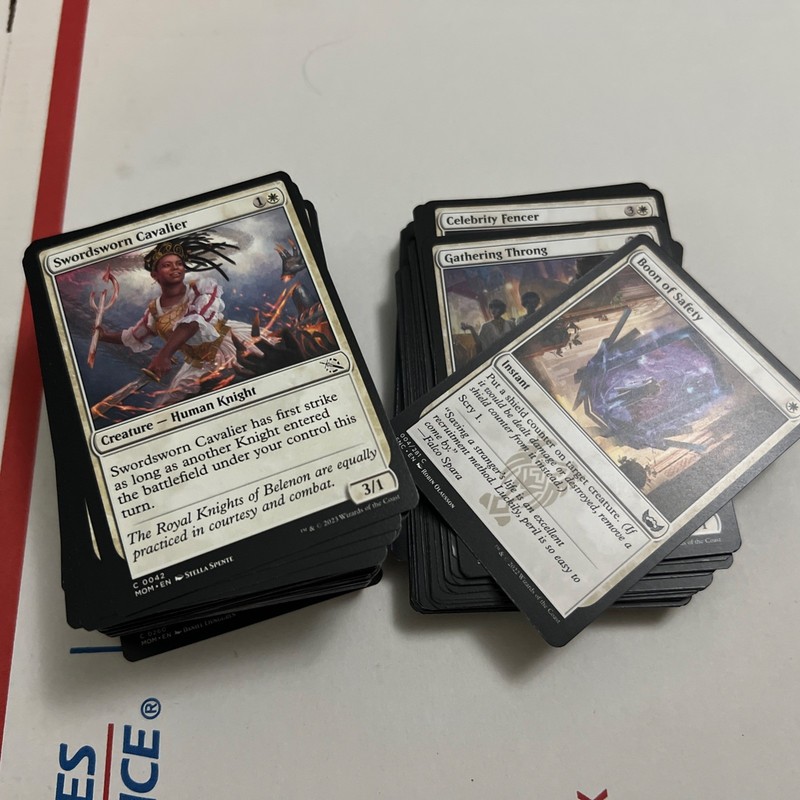 100 NO DUPLICATES WHITE Magic the Gathering Cards Commons Lot Commander fresh