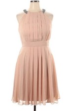 Eliza J Womens Dress A Line Sleeveless Pleated Pockets Geometric Red 14