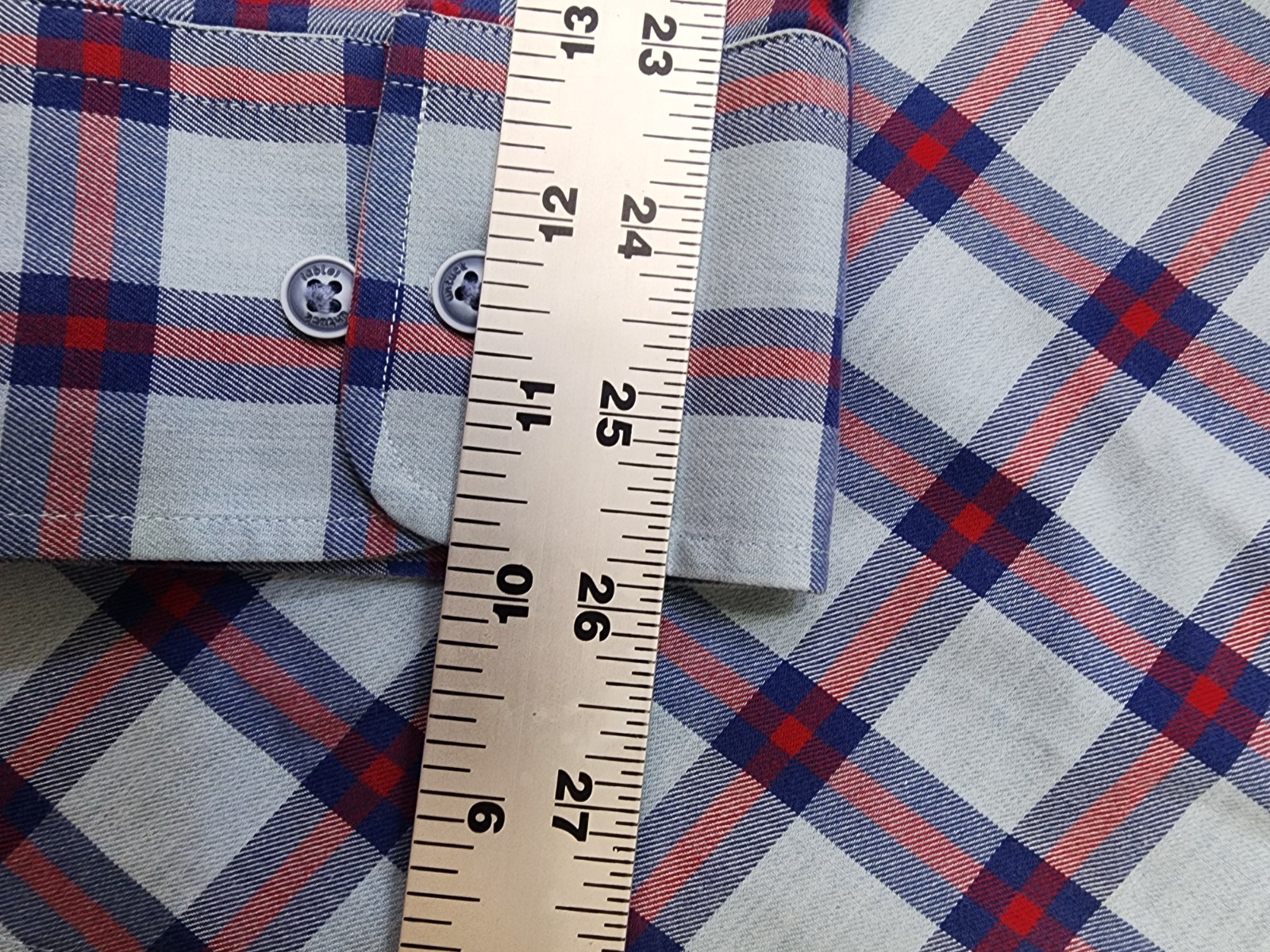 Twillory Untuckable Button Down Gingham Shirt Blu… - image 8