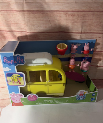 Peppa Pig Peppa's Beach Campervan (10 Pieces) Hasbro Preschool Toy Working Wheel