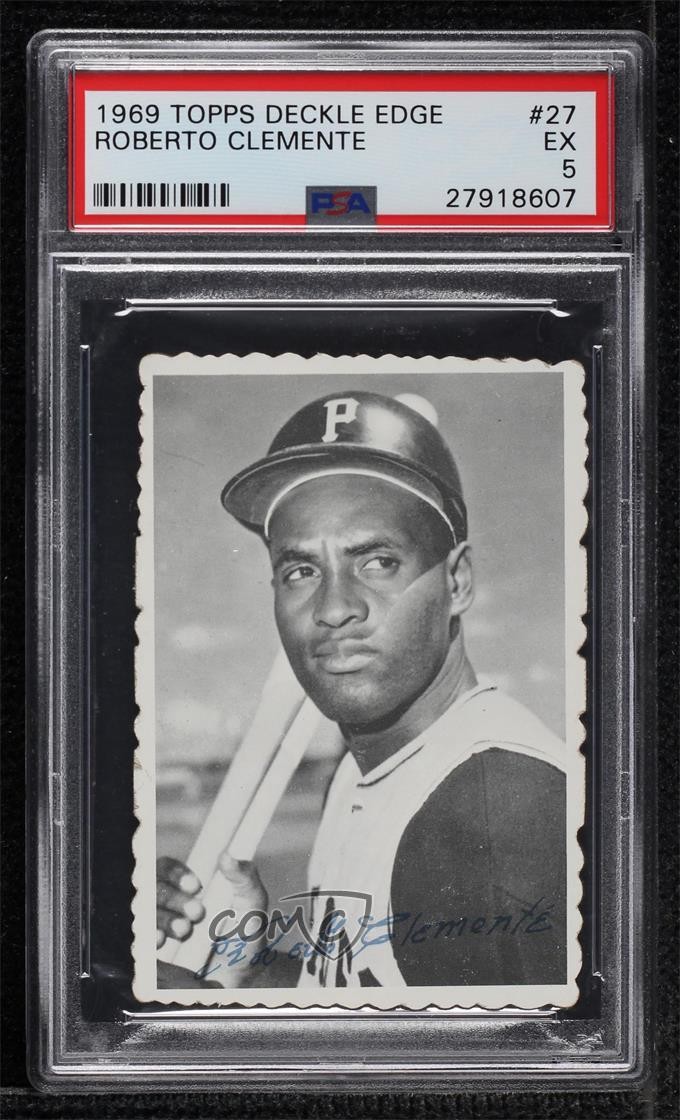 1969 Topps TOPPS DECKLE EDGE #27 Roberto Clemente front