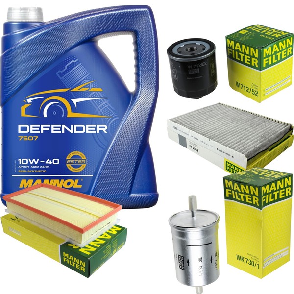 Mann Inspektionspaket 5L Mannol Defender 10W-40 FüR VW Golf IV 1.6 FSI-image