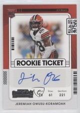 2021 Panini Contenders Rookie Ticket Jeremiah Owusu-Koramoah #171 Auto a8r
