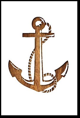 Marine Anchor Nautical Wall Art Reusable Plastic Stencil - StencilAir