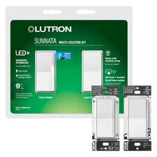Lutron Sunnata LED Dimmer and Accessory Switch 3 Way Kit, White (STCL-153MRH-WH)