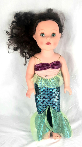 Madame Alexander Mermaid Doll 18' Vinyl Green Eyes Brown Hair 2009 Vintage