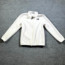 The North Face Glacier Jacket Girl 10/12 Chalk White Fleece Full Zip Cozy Winter