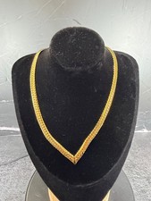 Vintage Joan River  Gold Tone  V  Necklace ap...