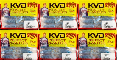 (LOT OF 6) STRIKE KING KVD GURGLE TOAD JR 3.25