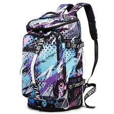 Gym Duffle Bag Backpack with Shoe Compartment,4 ways Travel Backpack for Wome...