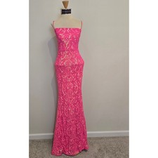 Windsor Pink Noemi Formal Sequin Sleeveless A-Line Dress Maxi Sz XSmall (760)