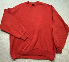 Vintage Blank Red Pullover Sweatshirt Sz XL Jerzees Made In USA