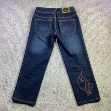 Baby Phat Womens Straight Leg Capri Jeans Gold Logo Cat Embroidered Size 5