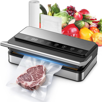 Vacuum Sealing Machine with -85KPA Suction, Built-In Cutter, Low Noise
