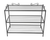 Schuhregal Schuhablage Schuhschrank SchuhstäNder 60X28X50Cm Schwarz Aus Metall