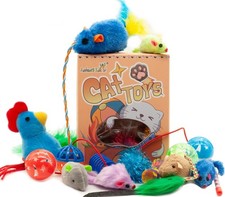 Cat Toys, Kitty Variety Pack for Kitten Cats, 20 Count Plush, Teaser  Ball Catn