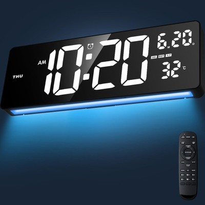 Xflyee 16.5'' Digital Clock Large Display with Remote 16.5 Inch, White 