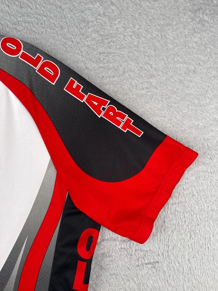 Camiseta de ciclismo Saurez adulto grande vermelha preta velha equipe de ciclismo peido 1/2 zíper poli - Imagem 2 de 4