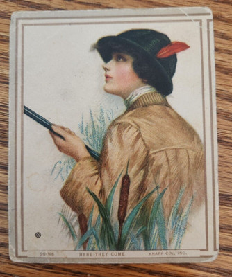 Vintage Frank H. Desch Here They Come Woman Hunting Mini Lithograph Knapp Co.
