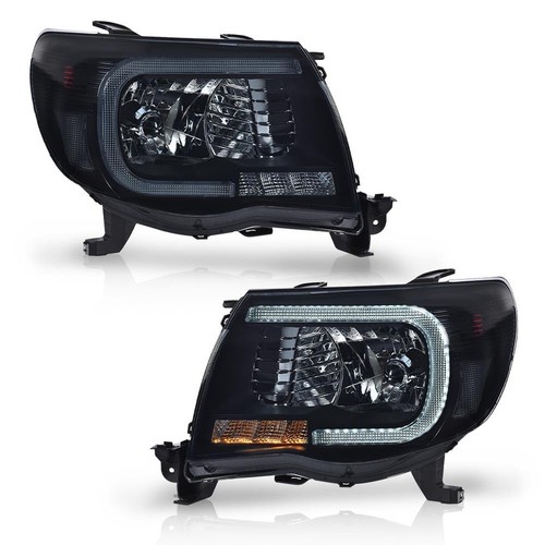 PIT66 LED Tube Headlights Compatible with Toyota Tacoma 2005-2011 Smoke Lens ...