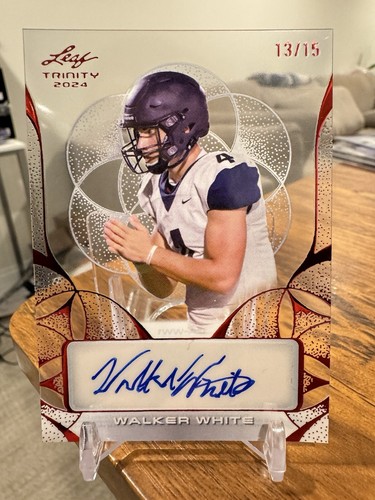 Walker White 2024 Leaf Trinity Football Clear Prospect RC Auto #/15 Auburn 🔥📈