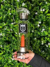 Glass Water Bottle With A Red Jasper Crystal Wand