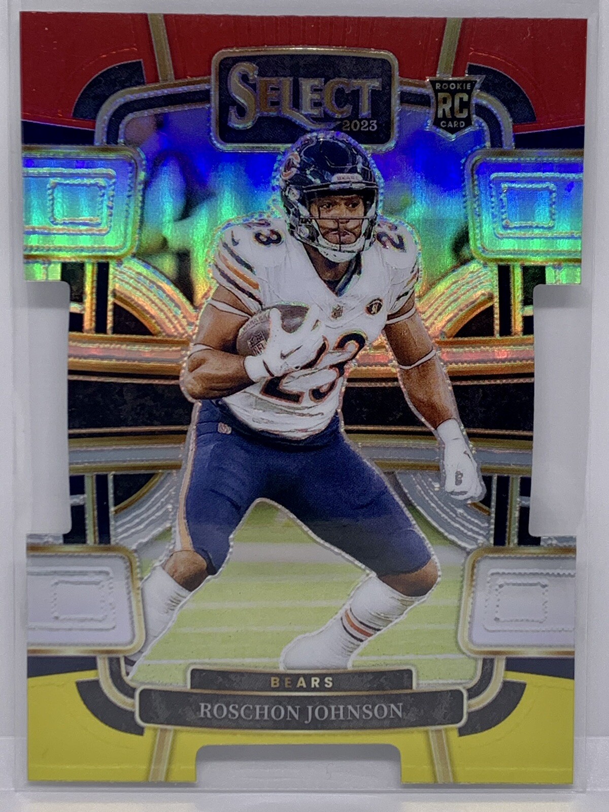 2023 Select Concourse Red & Yellow Prizm Die-Cut Roschon Johnson #19 Rookie RC