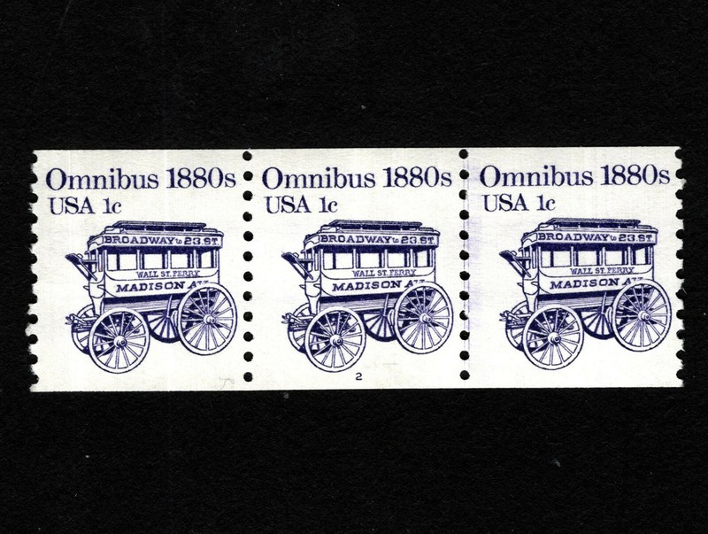 OPC 1983 US 1c Omnibus Coil Strip of 3 Sc#1897 Plate #2 MNH 39708