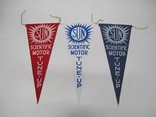 Set 3 Reproduction Sun Scientific Motor Tune Up Engine Advertising Pennant Flag Set 3 Reproduction Sun Scientific Motor Tune Up Engine Advertising Pennant Flag