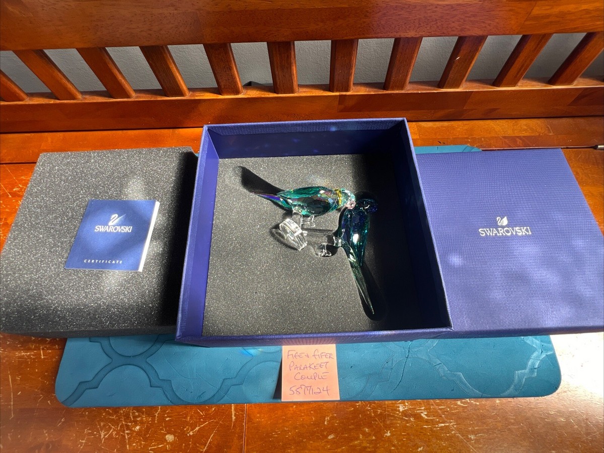 【激レア】Swarovski ダイナミッククリスタル 専用ボックス付き Swarovski Jungle Beats - Fife and Fifer Parakeet Couple 5557848
