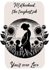 Original Motherhood Sunflower Vintag - Digital Image Background (Printable) ART.