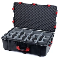 Black & Red Pelican 1650 case. Comes with grey CVPKG dividers & wheels.