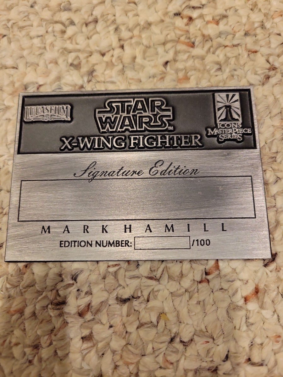 ICONS Luke Skywalker SIGNATURE X-Wing ORIGINAL PLAQUE Mark Hamill 