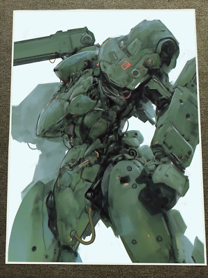 High-Tech Mecha with Massive Cannon - Industrial Sci-Fi Art Print 18x24in